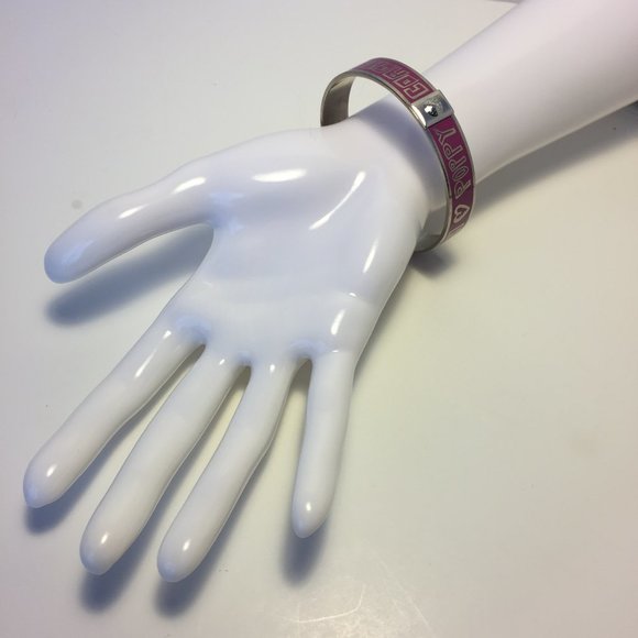 🐎🖤💗COACH Silver/Pink Poppy Bangle💗🖤🐎 - Picture 5 of 6